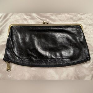 HOBO MAVIS WALLET CLUTCH SOFT BUTTERY LEATHER 10.5x6 KISS LOCK & BOTTOM ZIP NEW!